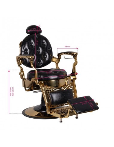 GABBIANO BARBER CHAIR TITO GOLD BLACK