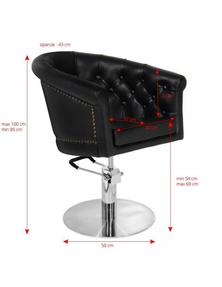 GABBIANO HAIRDRESSING CHAIR LONDON BLACK