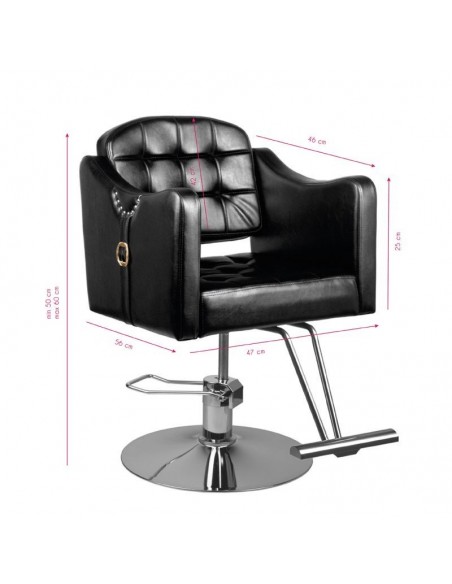 HAIR SYSTEM HAIRDRESSING CHAIR 0-90 BLACK