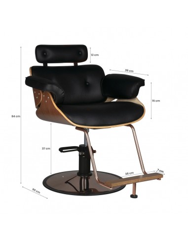 GABBIANO HAIRDRESSING CHAIR FLORENCE BLACK WALNUT