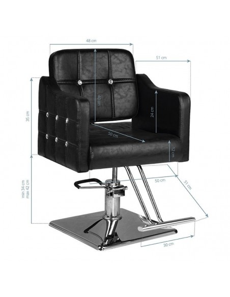 HAIR SYSTEM HAIRDRESSING CHAIR SM362-1 BLACK