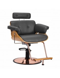 GABBIANO HAIRDRESSING CHAIR FLORENCE WITH ADJUSTABLE HEADREST GRAY
