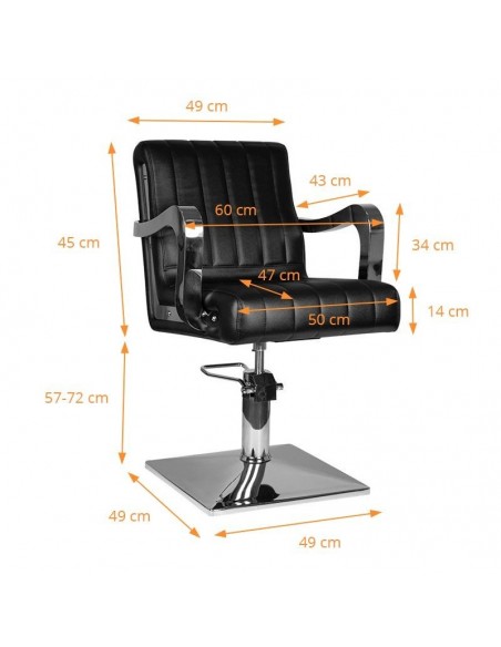 GABBIANO HAIRDRESSING CHAIR TULUZA BLACK