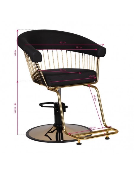 GABBIANO HAIRDRESSING CHAIR LILLE BLACK GOLD