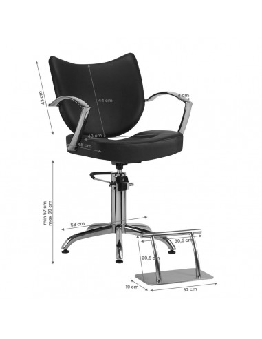 GABBIANO HAIRDRESSING CHAIR MATARO WITH FOOTREST