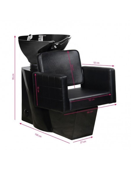 GABBIANO HAIR WASH UNIT ANKARA BLACK / BLACK BOWL