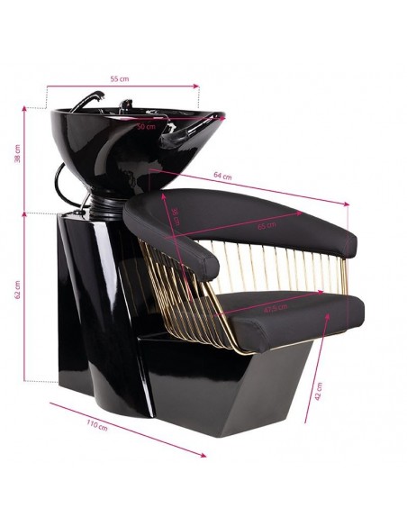 GABBIANO HAIR WASH UNIT LILLE BLACK GOLD