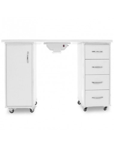 Desk 2027 white, two separate with an absorber