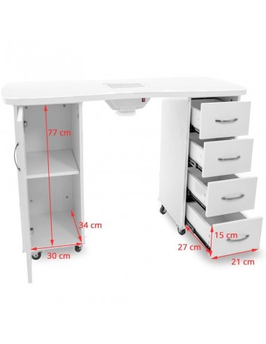 Desk 2027 white, two separate with an absorber