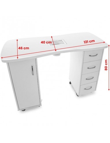 Desk 2027 white, two separate with an absorber