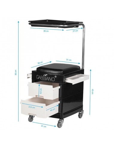 Helper - pedicure stool 16 plus black/white