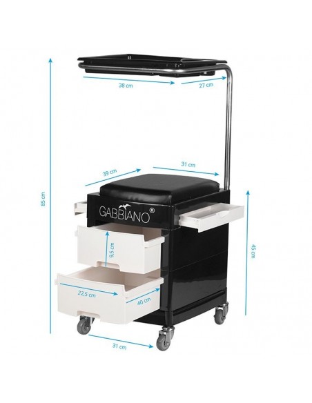 Helper - pedicure stool 16 plus black/white