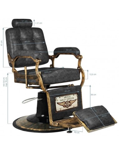 GABBIANO BARBER CHAIRBOSS BOSS OLD LEATHER BLACK