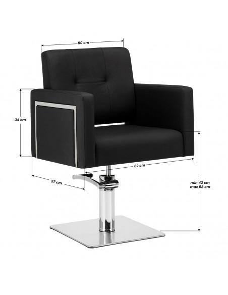GABBIANO BERGAMO BLACK HAIRDRESSING CHAIR