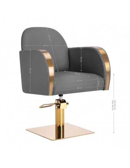 GABBIANO HAIRDRESSING CHAIR MALAGA GOLD GRAY