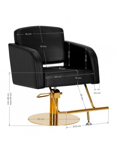 GABBIANO HAIRDRESSING CHAIR TURIN GOLD BLACK