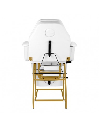 557G COSMETIC CHAIR WITH GOLD AND WHITE COUVETTES