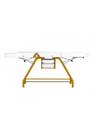 557G COSMETIC CHAIR WITH GOLD AND WHITE COUVETTES