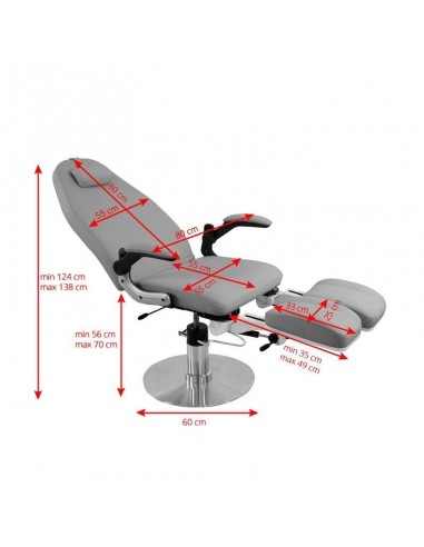 AZZURRO 713A HYDRAULIC PODIATRY CHAIR GRAY