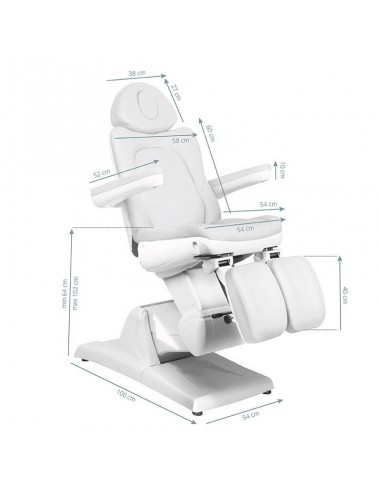 ELECTRIC BEAUTY BED AZZURRO 870S PEDI 3 ENGINES WHITE