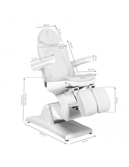 ELECTRIC BEAUTY BED AZZURRO 870S PEDI 3 ENGINES WHITE