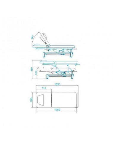 ELECTRIC LOUNGER FOR MASSAGE AZZURRO 684 1 MOTOR WHITE