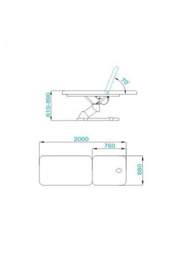 ELECTRIC LOUNGER FOR MASSAGE AZZURRO 808 2 MOTORS WHITE