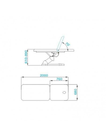 ELECTRIC LOUNGER FOR MASSAGE AZZURRO 808 2 MOTORS WHITE