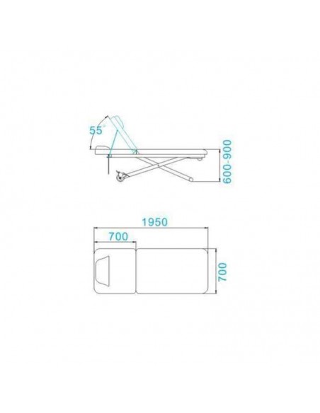 ELECTRIC LOUNGER FOR MASSAGE AZZURRO 329E 1 MOTOR WHITE