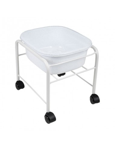PEDICURE TRAY WITH WHEELS SIMPLE WHITE