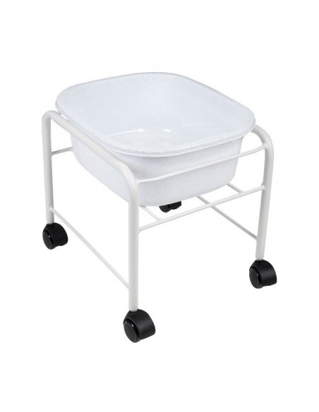 PEDICURE TRAY WITH WHEELS SIMPLE WHITE