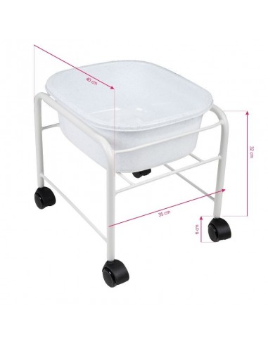 PEDICURE TRAY WITH WHEELS SIMPLE WHITE