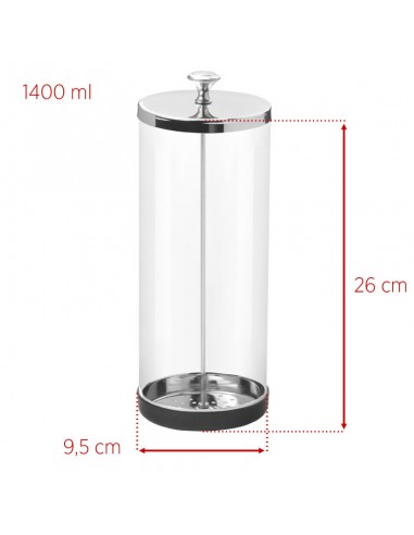 Glass container for disinfecting tools, 1400ml