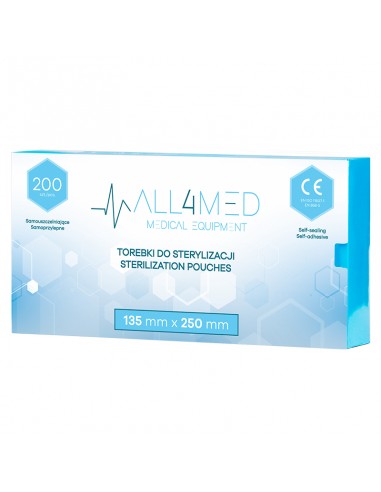 All4med Autoclavable bags 135mm x 250mm 200pcs