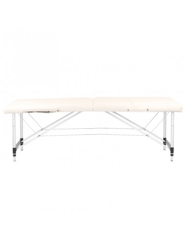 Folding massage table, aluminum comfort, 2-section cream