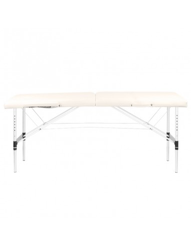 Folding massage table, aluminum comfort, 2-section cream