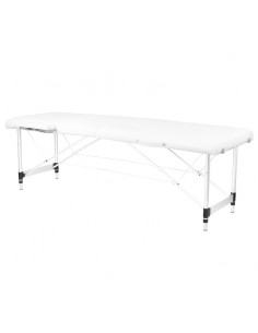 2-section aluminum folding massage table, comfort, white