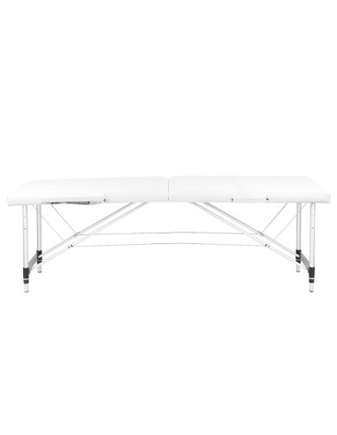 2-section aluminum folding massage table, comfort, white