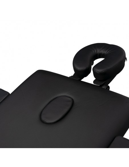 Folding massage table, aluminum, comfort, 2 black segments