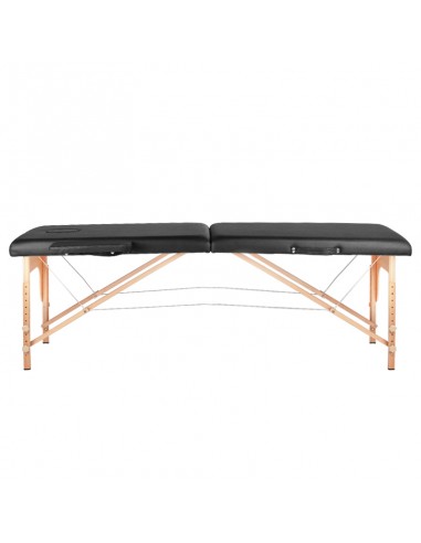 Folding massage table, wood comfort, 2 sections black