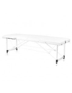 3-section aluminum comfort massage table, white