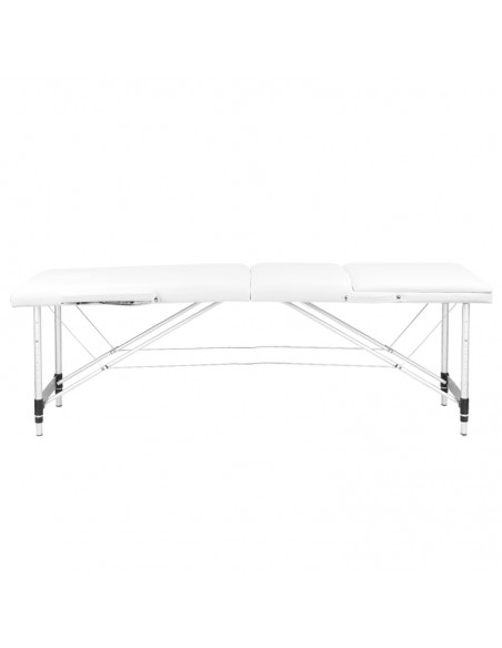 3-section aluminum comfort massage table, white