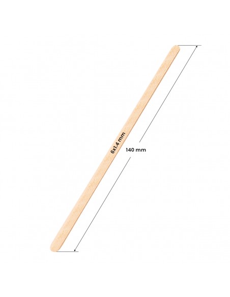 Wooden spatula, small 140x6x1.4mm - 150 pieces