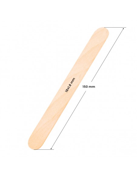 Large wooden spatula 150x18x1.8mm - 50 pieces