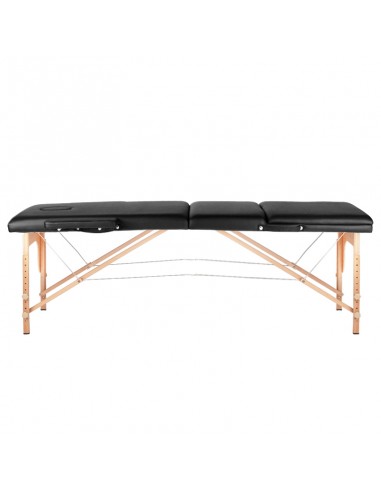3-section black comfort massage table, wood comfort