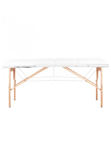 3-section folding massage table, wood comfort, white