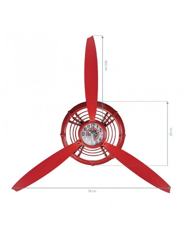 Decoration clock red propeller