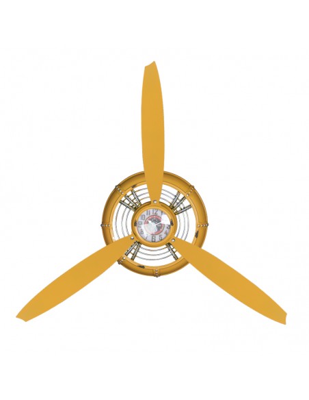 Decoration clock yellow propeller