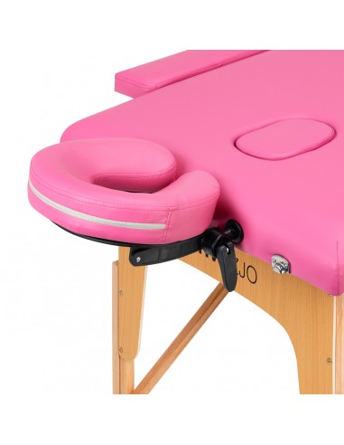 Folding massage table wooden Activ Fizjo comfort 2 segment pink