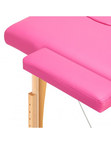 Folding massage table wooden Activ Fizjo comfort 2 segment pink